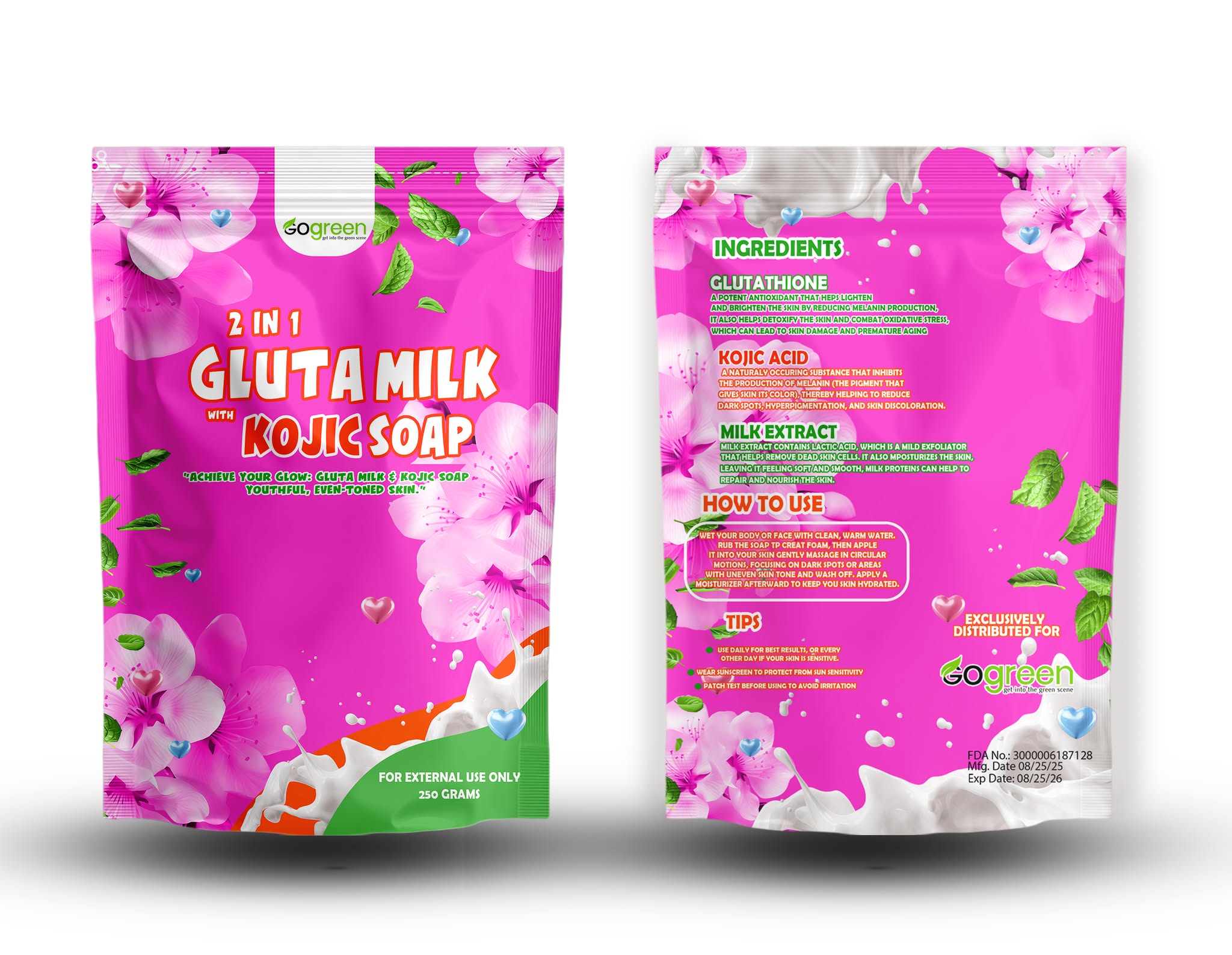 2-n1 Kojic Gluta Soap MisCut 250g /pack - Premium Health Supplement by GoGreen Products Philippines