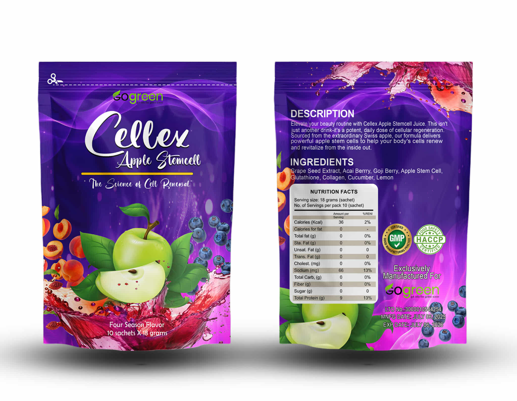 Apple Stem Cell Juice - Premium Health Supplement by GoGreen Products Philippines