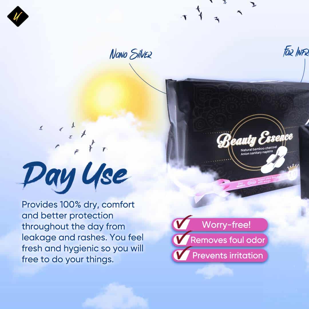 Bamboo Charcoal Negative Ion Napkin (Day) - Premium Health Supplement by GoGreen Products Philippines