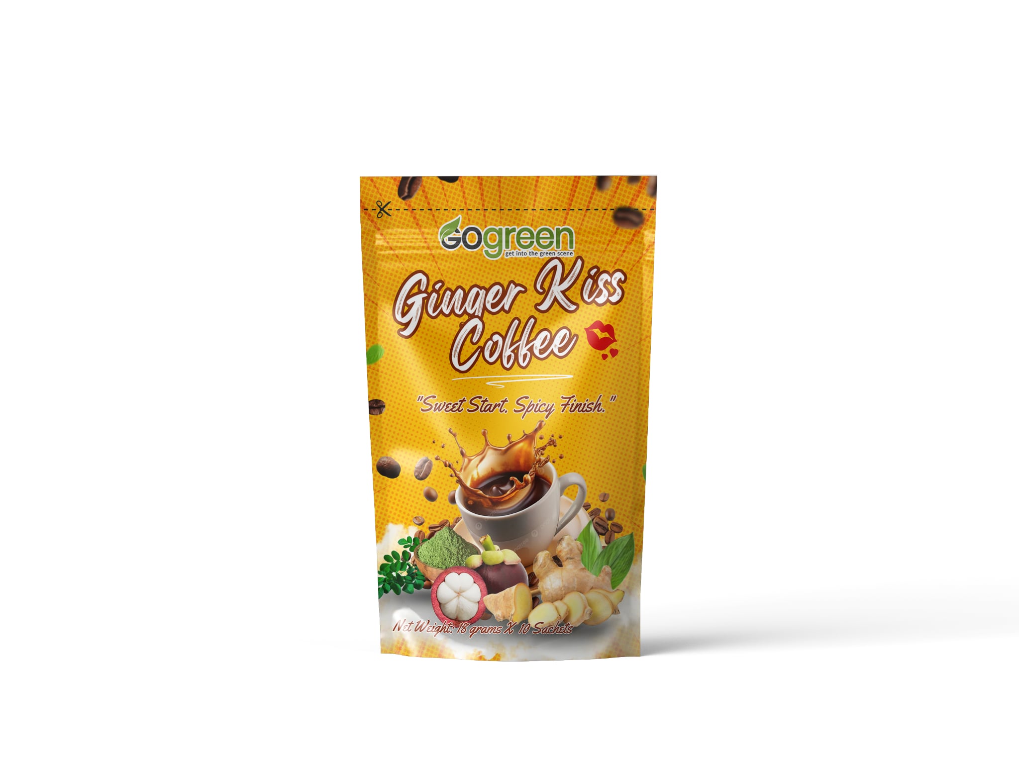 Ginger Kiss Coffee 10 Sachets X 18g - Premium Health Supplement by GoGreen Products Philippines