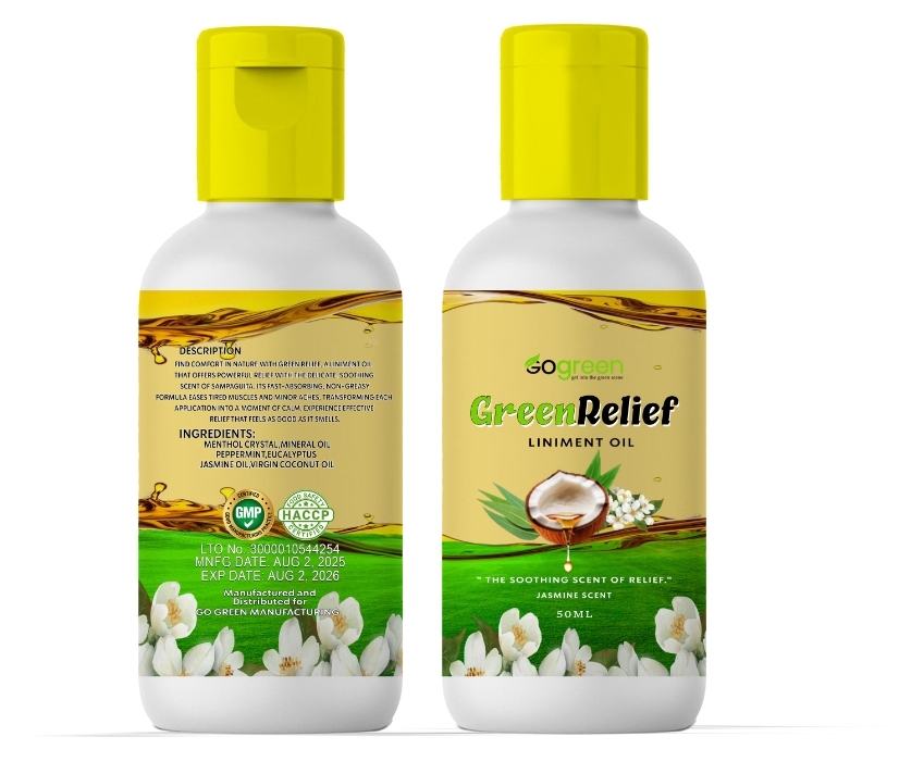 Green Relief Liniment Oil (jasmine) - Premium Health Supplement by GoGreen Products Philippines